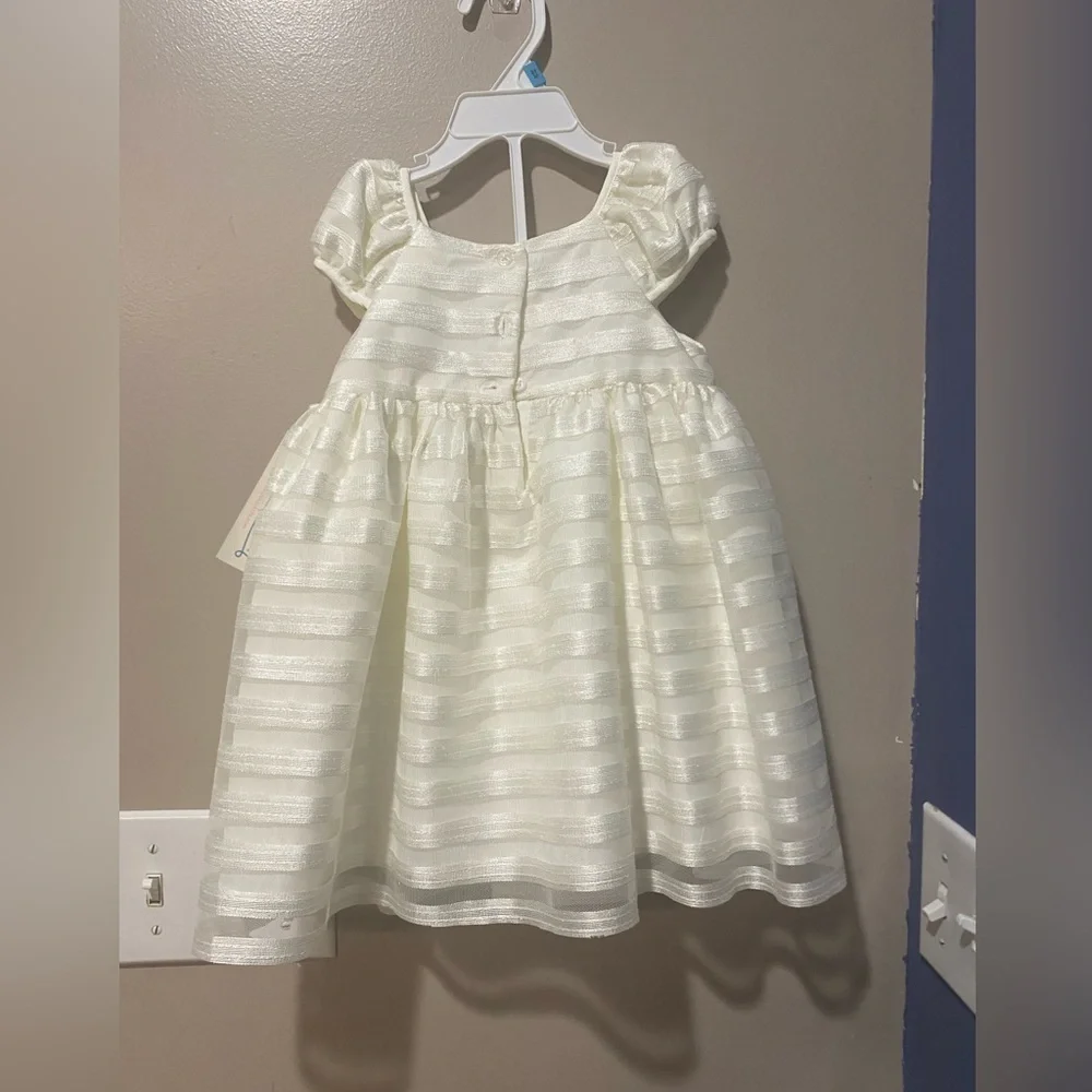 Marmellata Girls Dress 24M Ivory Set Shorts Headband Ruffles Lined Short Sleeve